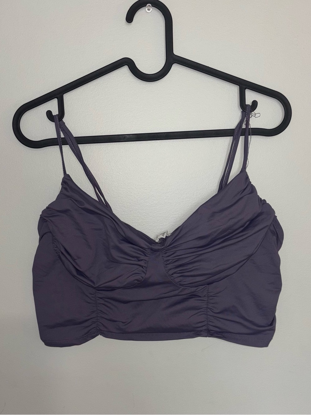 Garage Purple Ruched Crop Top